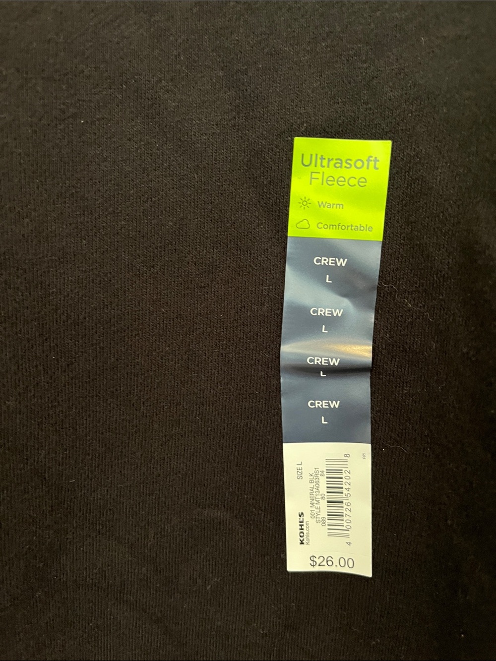 tek gear Men's Black Crewneck Pullover Sweater - Picture 2 of 4